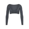 SWIM LONG SLEEVE SHRUG | GUNMETAL