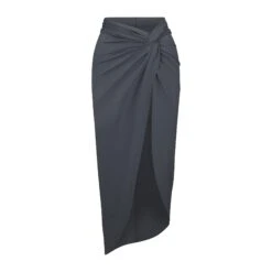 SWIM SARONG SKIRT | GUNMETAL