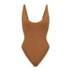SWIM SCOOP NECK ONE PIECE | ALMOND -SWIMwear Sale Store SKIMS BASICSWIM SW SNO 0044 ALM