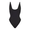SWIM SCOOP NECK ONE PIECE | ONYX -SWIMwear Sale Store SKIMS BASICSWIM SW SNO 0044 ONX