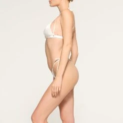 BRIDAL SILK TIE TRIANGLE BRALETTE | MARBLE -SWIMwear Sale Store SKIMS BRA BA TRI 2971 LC MBL 0019