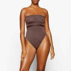 SHEER SCULPT BANDEAU | COCOA -SWIMwear Sale Store SKIMS BRA BR BND 0254 YC COA 0023