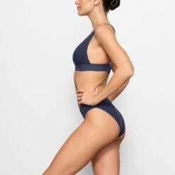 COTTON PLUNGE BRALETTE | NAVY -SWIMwear Sale Store SKIMS BRA BR PLG 0037 ED NVY 0008 SD