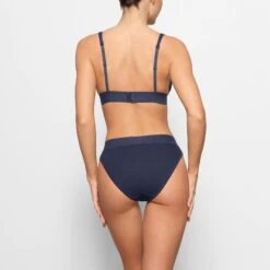 COTTON PLUNGE BRALETTE | NAVY -SWIMwear Sale Store SKIMS BRA BR PLG 0037 ED NVY 0013 BK