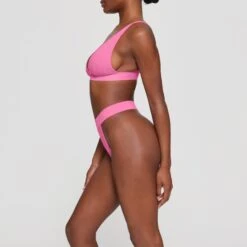 COTTON PLUNGE BRALETTE | SUGAR PINK -SWIMwear Sale Store SKIMS BRA BR PLG 0037 HB PIN 0008 SD