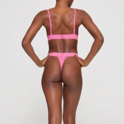 COTTON PLUNGE BRALETTE | SUGAR PINK -SWIMwear Sale Store SKIMS BRA BR PLG 0037 HB PIN 0016 BK