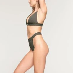 COTTON PLUNGE BRALETTE | JUNIPER -SWIMwear Sale Store SKIMS BRA BR PLG 0037 OC JUN 0012