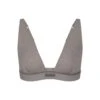 COTTON PLUNGE BRALETTE | SMOKE