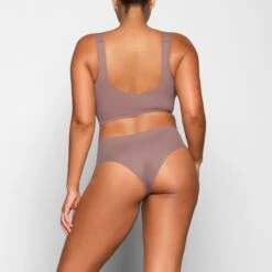 NAKED PLUNGE LONGLINE BRA | UMBER -SWIMwear Sale Store SKIMS BRA BR PLG 1886 VA UMB 0008 BK