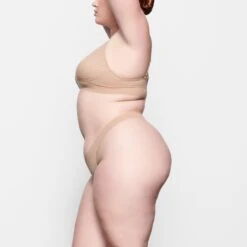 LOGO MESH TRIANGLE BRALETTE | CLAY -SWIMwear Sale Store SKIMS BRA BR TRI 1538 NB CLY SD