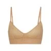 LOGO MESH TRIANGLE BRALETTE | OCHRE