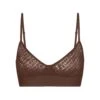 LOGO MESH FOIL TRIANGLE BRALETTE | COCOA -SWIMwear Sale Store SKIMS BRA BR TRI 1974 COA