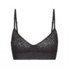 LOGO MESH FOIL TRIANGLE BRALETTE | ONYX