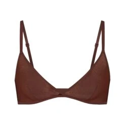 ULTRA FINE MESH TRIANGLE BRALETTE | MAHOGANY