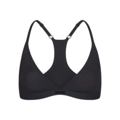 SMOOTH RIB RACERBACK TRIANGLE BRALETTE | ONYX
