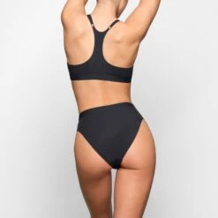 SMOOTH RIB RACERBACK TRIANGLE BRALETTE | ONYX -SWIMwear Sale Store SKIMS BRA BR TRI 2509 ZD ONX 0020