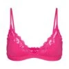 FITS EVERYBODY CORDED LACE TRIANGLE BRALETTE | NEON ROSE -SWIMwear Sale Store SKIMS BRA BR TRI 2682 NRS