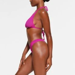 SUMMER MESH LACE PLUNGE HALTER BRALETTE | FUCHSIA -SWIMwear Sale Store SKIMS BRA BR TRI 3441 PB FSA 0011 SD