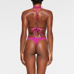 SUMMER MESH LACE PLUNGE HALTER BRALETTE | FUCHSIA -SWIMwear Sale Store SKIMS BRA BR TRI 3441 PB FSA 0016 BK