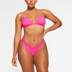 FITS EVERYBODY LACE TRIANGLE BRALETTE PACK | NEON MULTI -SWIMwear Sale Store SKIMS BRA BR TRI 3630 LA NML 0020 FR