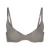 COTTON LOGO UNDERWIRE DEMI BRA | SMOKE