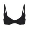COTTON LOGO UNDERWIRE DEMI BRA | SOOT