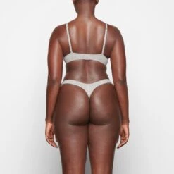 COTTON LOGO UNDERWIRE DEMI BRA | LIGHT HEATHER GREY -SWIMwear Sale Store SKIMS BRA BR UWR 2001 TA LHG 0016 BK