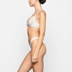 COTTON LOGO UNDERWIRE DEMI BRA | MARBLE -SWIMwear Sale Store SKIMS BRA BR UWR 2001 TC MBL 0010 SD