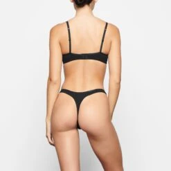 COTTON LOGO UNDERWIRE DEMI BRA | SOOT -SWIMwear Sale Store SKIMS BRA BR UWR 2001 TC SOT 0018 BK