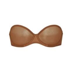 ULTRA FINE MESH STRAPLESS BRA | BRONZE