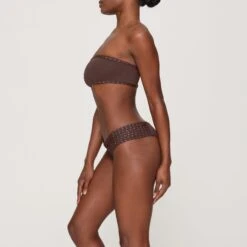 RHINESTONE BANDEAU BIKINI TOP | COCOA -SWIMwear Sale Store SKIMS BRA BT BAN 3183 GB COA 0007