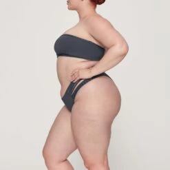 RHINESTONE BANDEAU BIKINI TOP | GUNMETAL -SWIMwear Sale Store SKIMS BRA BT BAN 3183 GC GUN 0008