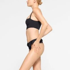 LOGO SHINE BALCONETTE CORSET BRA | ONYX -SWIMwear Sale Store SKIMS BRA CR BRA 3240 LC ONX 0008 SD