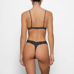 FITS EVERYBODY CORDED LACE TRIANGLE BRALETTE | ONYX -SWIMwear Sale Store SKIMS BRA TRI 2682 BD ONX 0041