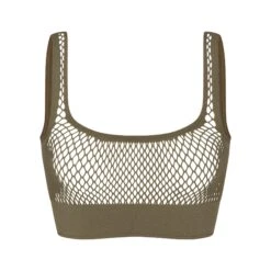 WARP KNIT COVER UP SCOOP BRALETTE | ARMY