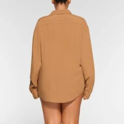 COVER UP SHIRT | ALMOND -SWIMwear Sale Store SKIMS LOUNGEWEAR TP SUR 3493 OA ALM 0010 BK
