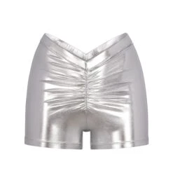 METALLIC SWIM V-WAIST SHORT | NICKEL
