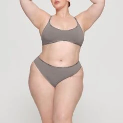 COTTON LOGO HIGH LEG BIKINI | SMOKE -SWIMwear Sale Store SKIMS PANTY PN BIK 2003 HC SMK 0006 FR 31a7f852 b015 409d 9d03 b24b743ca4a3