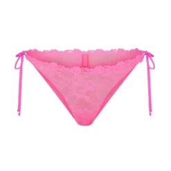 STRETCH LACE TIE SIDE BIKINI | SUGAR PINK