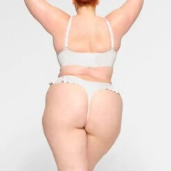 LOGO SHINE FLUTTER THONG | MARBLE -SWIMwear Sale Store SKIMS PANTY PN BIK 3650 LD MBL 0020 BK