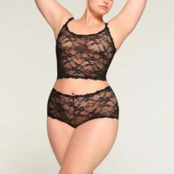 STRETCH LACE BOY SHORT | ONYX -SWIMwear Sale Store SKIMS PANTY PN BOY 3583 MD ONX 1614 FR