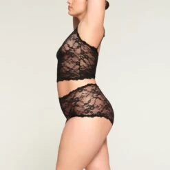 STRETCH LACE BOY SHORT | ONYX -SWIMwear Sale Store SKIMS PANTY PN BOY 3583 MD ONX 1624 SD