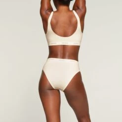 LOGO RIB HIGH LEG BIKINI | MARBLE -SWIMwear Sale Store SKIMS PANTY PN BRF 2848 MB MBL 1430 BK