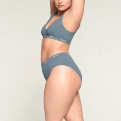 LOGO RIB HIGH LEG BIKINI | ARCTIC -SWIMwear Sale Store SKIMS PANTY PN BRF 2848 MD ARC 1467 SD