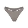 COTTON LOGO DIPPED THONG | SMOKE