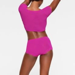 SUMMER MESH LACE BOY SHORT | FUCHSIA -SWIMwear Sale Store SKIMS PANTY PN HIP 3443 PB FSA 0015 BK