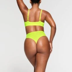 FITS EVERYBODY HIGH-WAISTED THONG | GREEN HIGHLIGHTER -SWIMwear Sale Store SKIMS PANTY PN HWT 0416 NA GRH 017