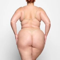 SPARKLE JERSEY MINI THONG | CLAY -SWIMwear Sale Store SKIMS PANTY PN THG 1667 YC CLY 0013 BK