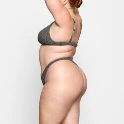 QUILTED THONG | GUNMETAL -SWIMwear Sale Store SKIMS PANTY PN THG 2518 YC GUN 0012 SD