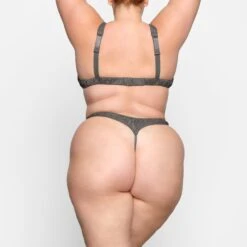 QUILTED THONG | GUNMETAL -SWIMwear Sale Store SKIMS PANTY PN THG 2518 YC GUN 0019 BK